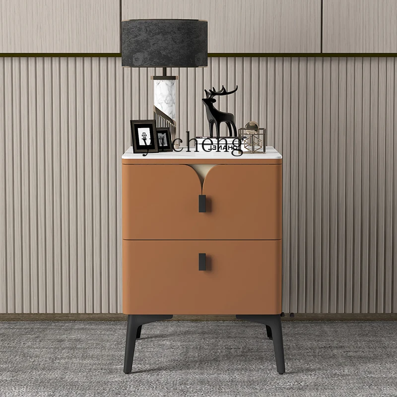 

LX Solid Wood Bedside Table Small Extremely Narrow Light Luxury Small Size Chest of Drawers