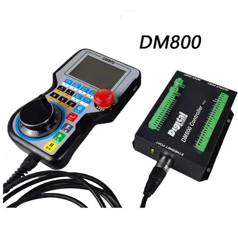 DM800 CNC Handle Controller Motion Control System 3/4/5 Axis 3.8 Inch Screens And Emergency Stop Button Support G Code