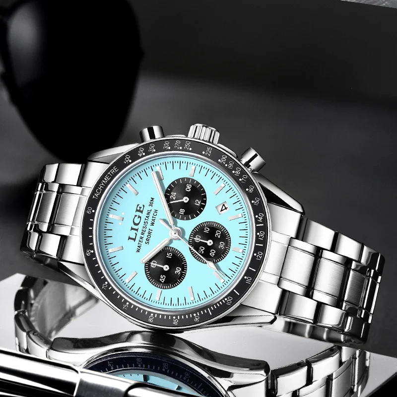 

LIGE модные роскошные мужские часы водонепроницаемые светящиеся кварцевые наручные часы из нержавеющей стали для мужчин relogios masculino