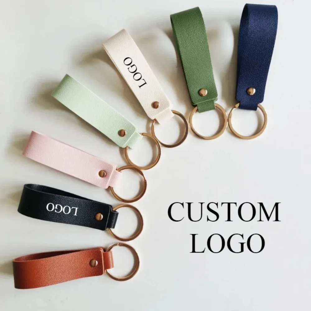 

Custom Leather DIY Key Chain Holder Keychain Pendant Car Bag Rope Laser Engrave Personalize Logo Keyring Gift for Men and Women