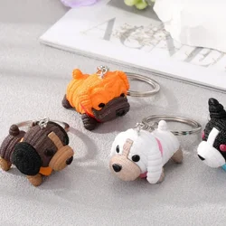 Creative Wool Solid Woven Small Cute Resin Dog Mascot Line Doll Pendant Keychain Gift Essential Boys and Girls' Favorite Item