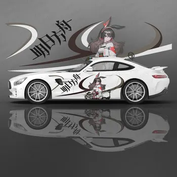 April (Arknights) Anime girl car decal flower vinyl car stickers SUV side graphic decals,universal size,car body-decals