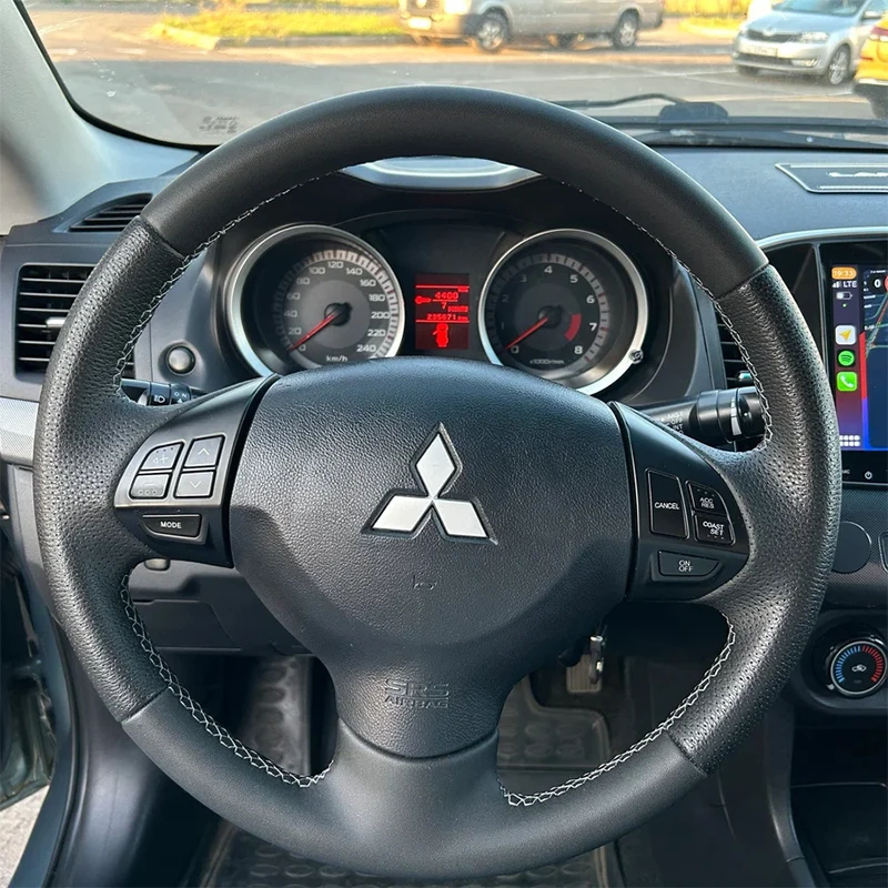 Car Steering Wheel Cover For Mitsubishi Lancer EX 10 Lancer X Outlander Customize Steering Wrap Microfiber Leather Hand Sewing