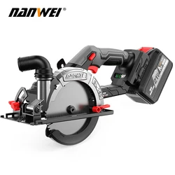 NANWEI 6 inch brushless electric circular saw rechargeable woodworking portable lucite machine cutting machine circular saw