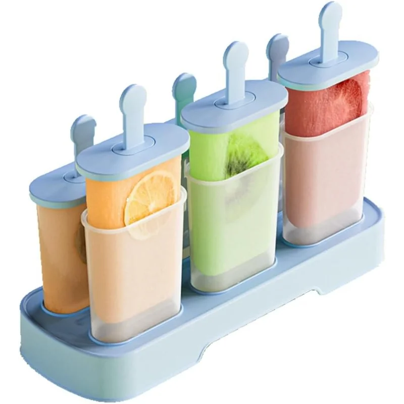 

Popsicle Molds Set 6 Pieces Ice Popsicle Maker-BPA Free,Easy-Release Ice Pop Molds,Homemade Ice Cream Molds (Blue)