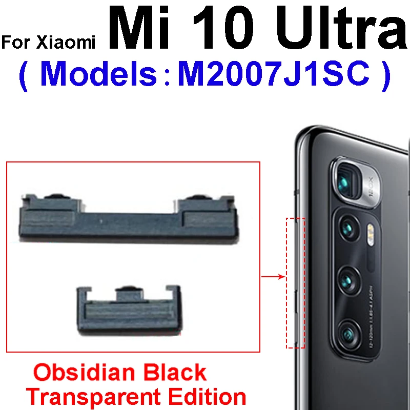 On Off Power Volume Side Button For Xiaomi Mi 10 Mi 10 Pro Mi 10 Lite Mi 10T Lite 10 Ultra Power Volume Control Switch Key Parts