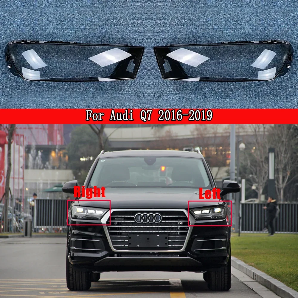 

Front Headlamps Glass Headlights Shell Cover Transparent Lampshades Lamp Shell Masks Lens For Audi Q7 2016~2019 Auto Light Case