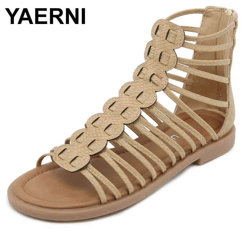 مجموعة أزياء على الطراز الأوروبي والأمريكي بحزام متقاطع مريح بجزء سفلي مسطح وخفيف الوزن وسحاب خلفي