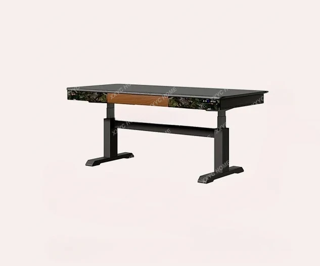 X-S Electric lifting table retro solid wood desk Chinese antique computer learning workben