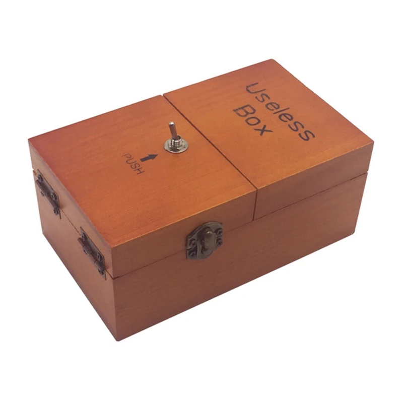 Useless Box With Surprises Wooden Useless Box Fully Assembled Toy For Adults And Children Durable Easy Install