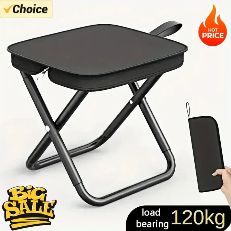 Tabouret pliant portable, chaise de camping légère, siège pliable pour la pêche, la randonnée, les voyages, l'extérieur et l'intérieur