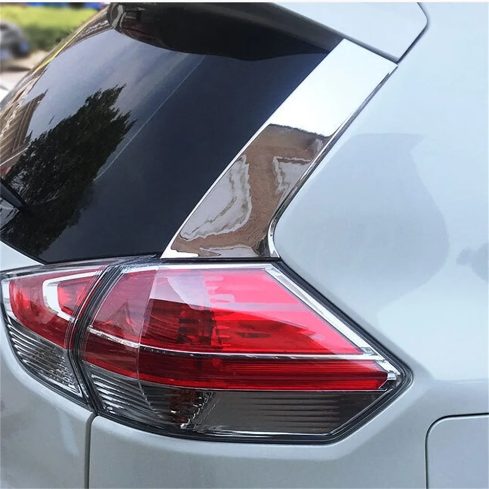 

Стайлинг автомобиля для Nissan X-trail Rogue T32 2014 2015 2016 2017 2018 чехол заднего стекла глянцевые блестящие серебряные наклейки из нержавеющей стали