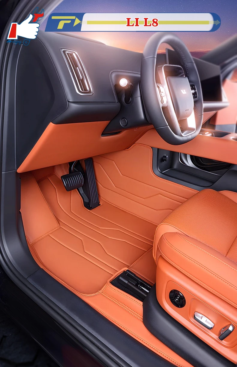 

Автомобильный напольный коврик с левым рулем для LI L8 2023-2024, коврик для ног с полным увеличением, напольный ковер, водонепроницаемый коврик