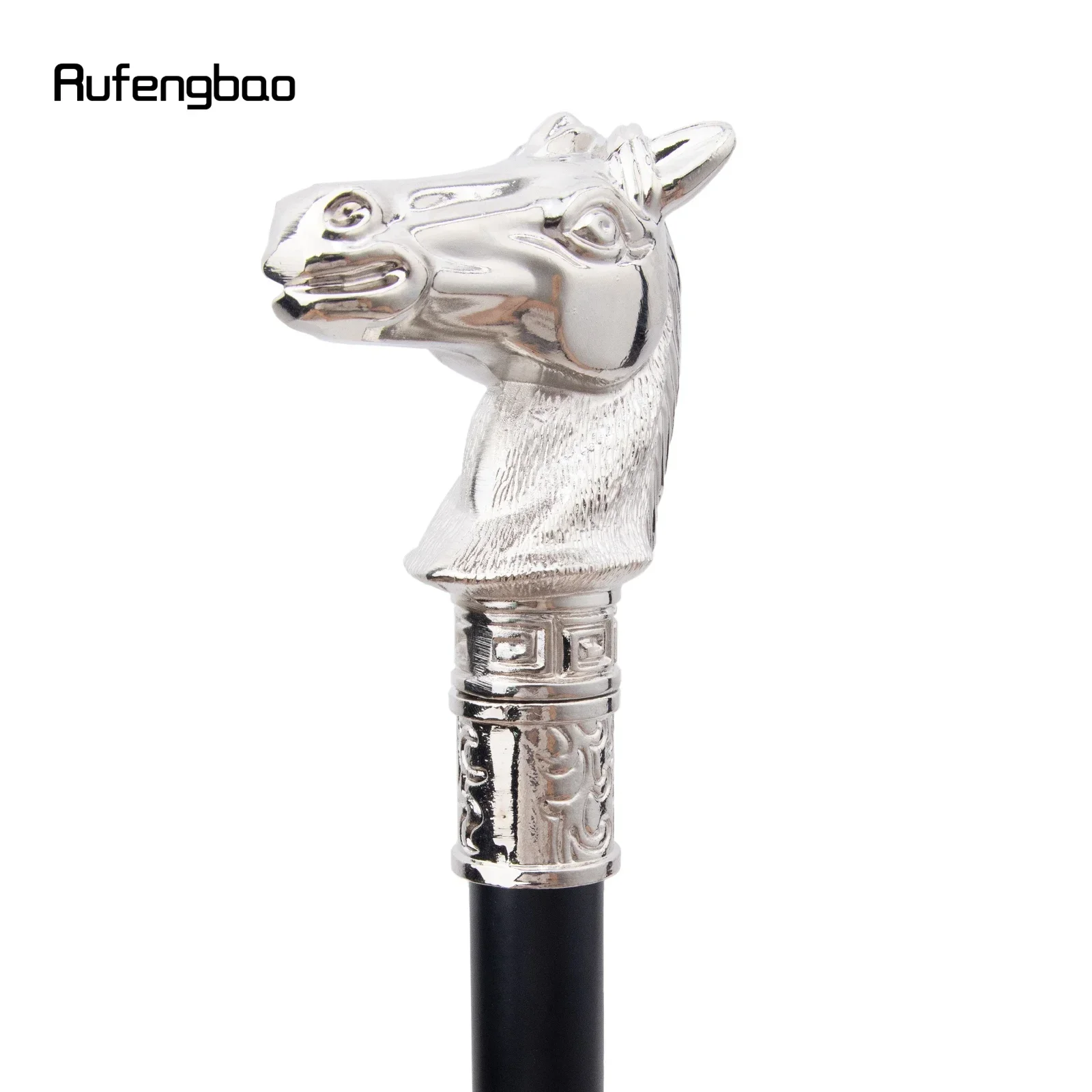 الأبيض سباق الحصان الخشن رئيس الحيوان موضة عصا للمشي ديكور Cospaly حفلة عصرية عصا للمشي Crosier 93 سنتيمتر