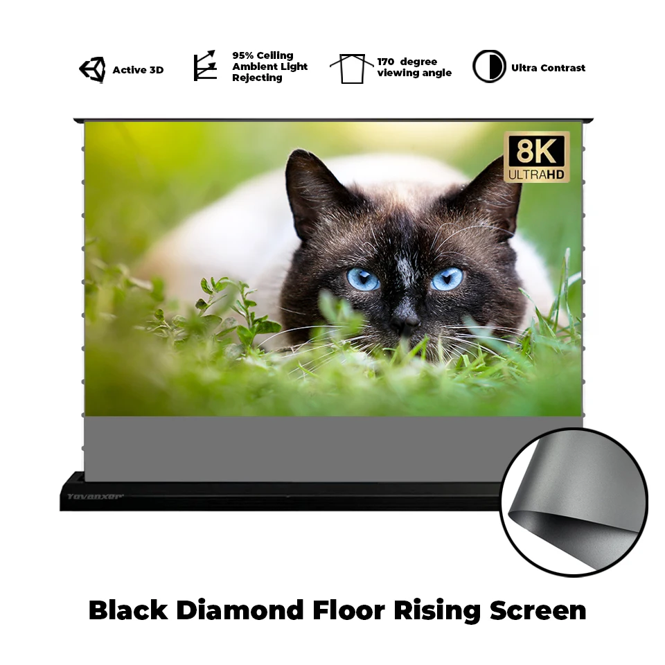 120 Zoll neueste alr clr schwarz Diamant Projektor Leinwand festen Rahmen 1cm Ultra 4k HD schmale Lünette Projektions vorhang