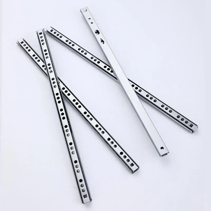 Hot Sale 2Set Smooth Glide Bearing Drawer Slides 17mm Wide Two Way Slide Drawer Glides 8