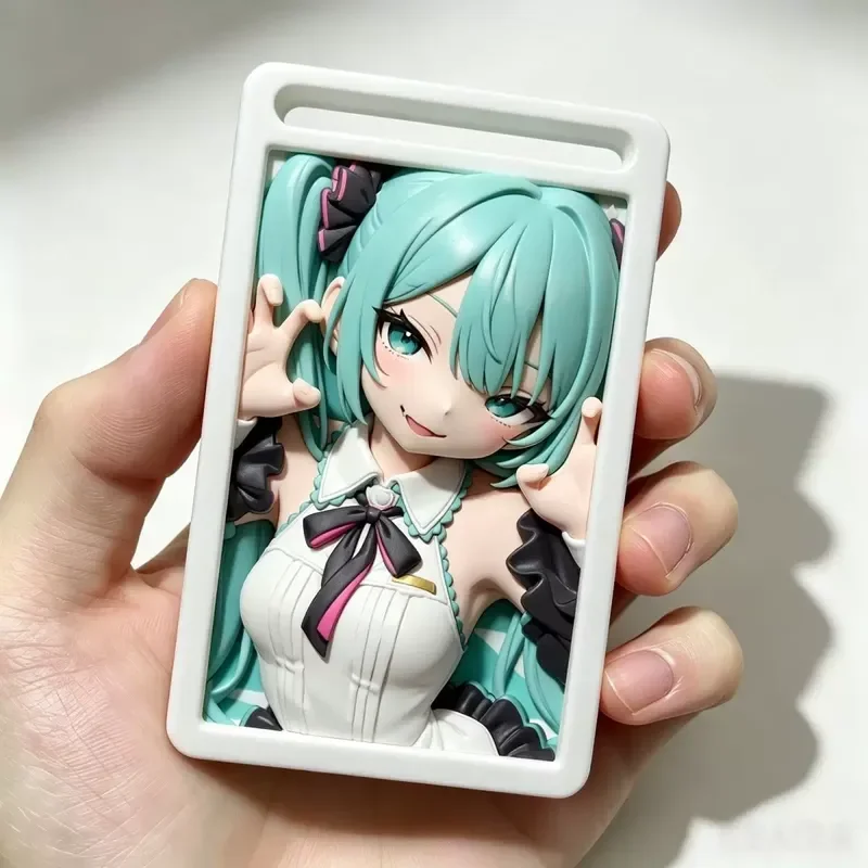 Hatsune Miku 3d Relief Card Holder Anime Figure Stereoscopic Embossed Bus Card Cover Student Campus Id Card Water Card Case
