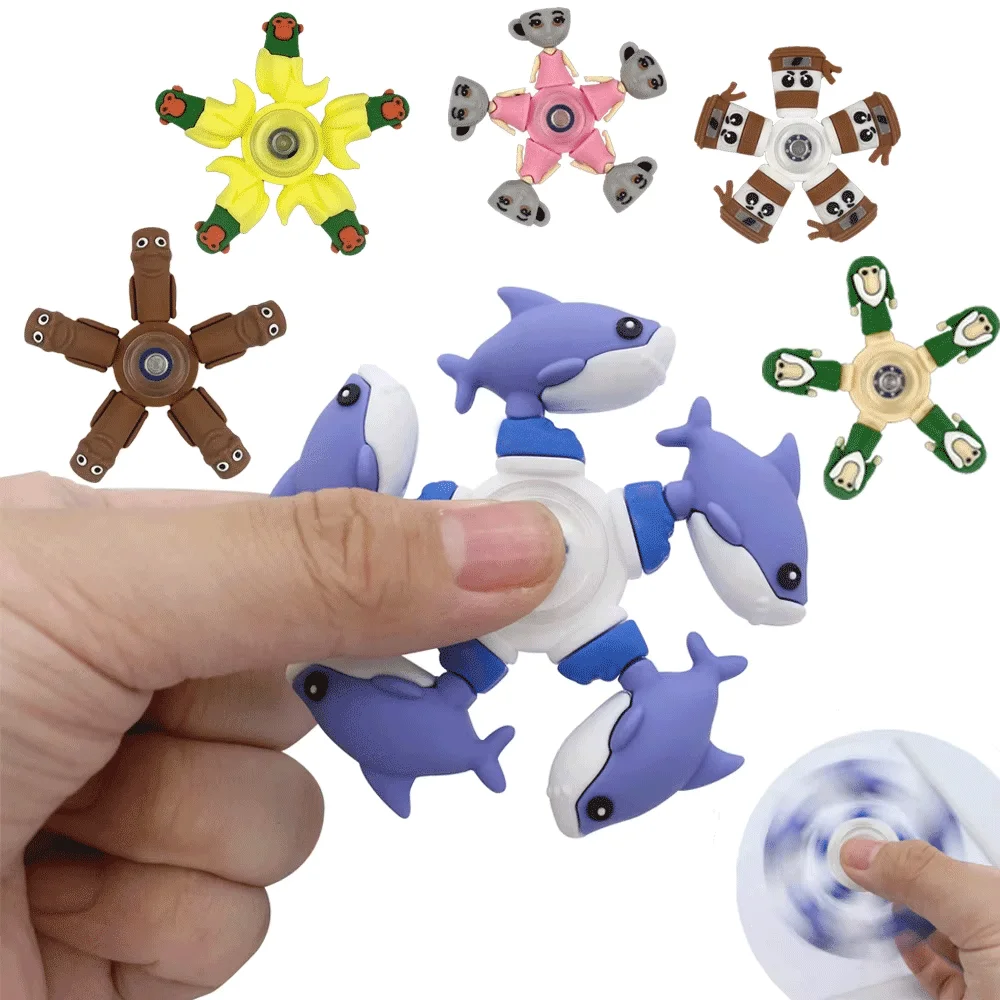 Italian Brainrot Tung Deformed Fidget Spinner Chain Toy Antistress Hand Spinner Vent Toy Adult Stress Relief Fidget Sensory Gyro