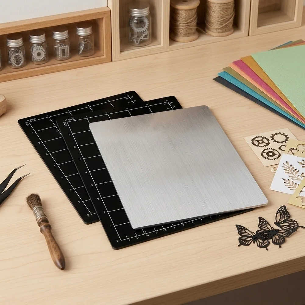 Crafting Magnetic Cutting Mat for Die Cutters Made of Stainless Steel and Rubber 8.7inch for x 6inch for plus 8.9inch x 6inch
