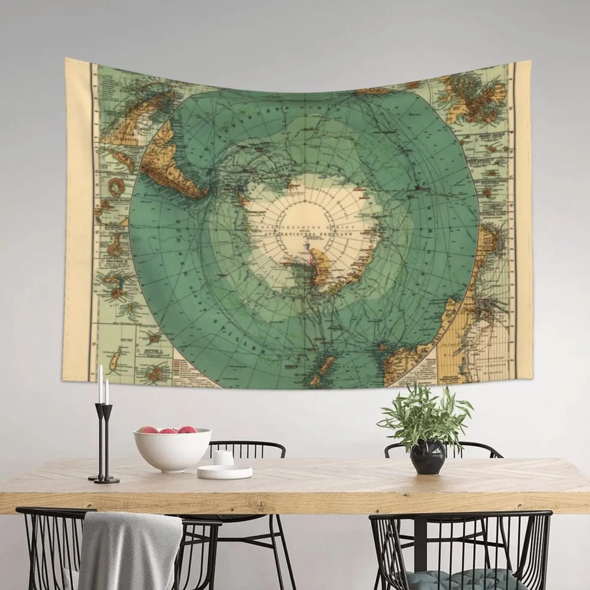 

Map of Antarctica from 1912 (Süd-Polar-Karte) Tapestry Korean Room Decor Room Decorations Tapestry