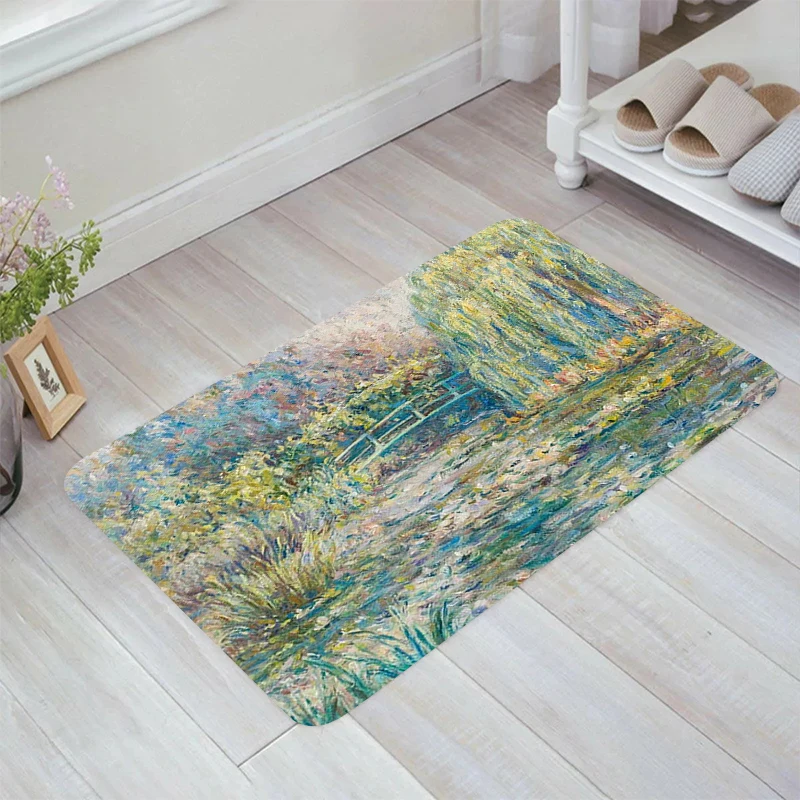 

Claude Monet Art Painting Floor Mat Doormat Entrance Door Room Rugs Home Kitchen Carpet Carpets Balcony Foot Rug Mats Bathroom