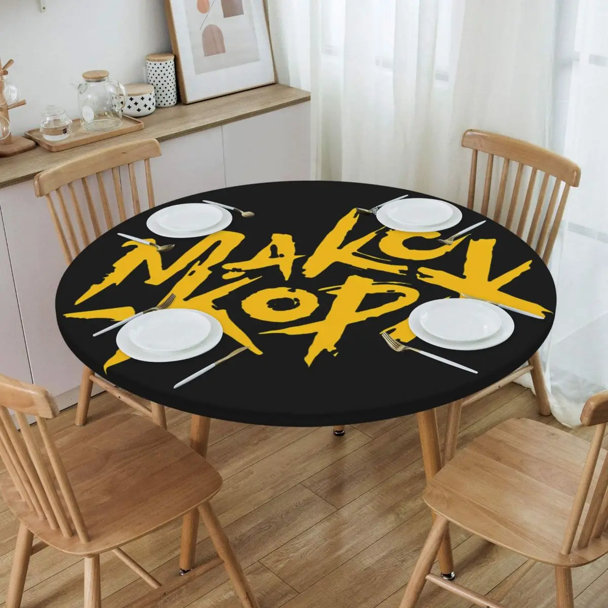 Max Korzh Fan Makc Kop Waterproof Round Tablecloth Oilproof Table Cloth for Kitchen Events Dining Table Cover