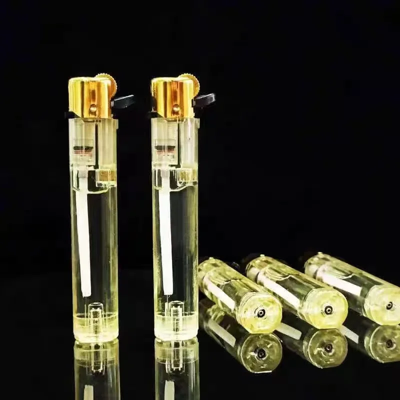 5 قطع جديدة شفافة الرجعية الصوان بكرة البلاستيك القابل للتصرف ضئيلة مفتوحة لهب ولاعة منزلية #2