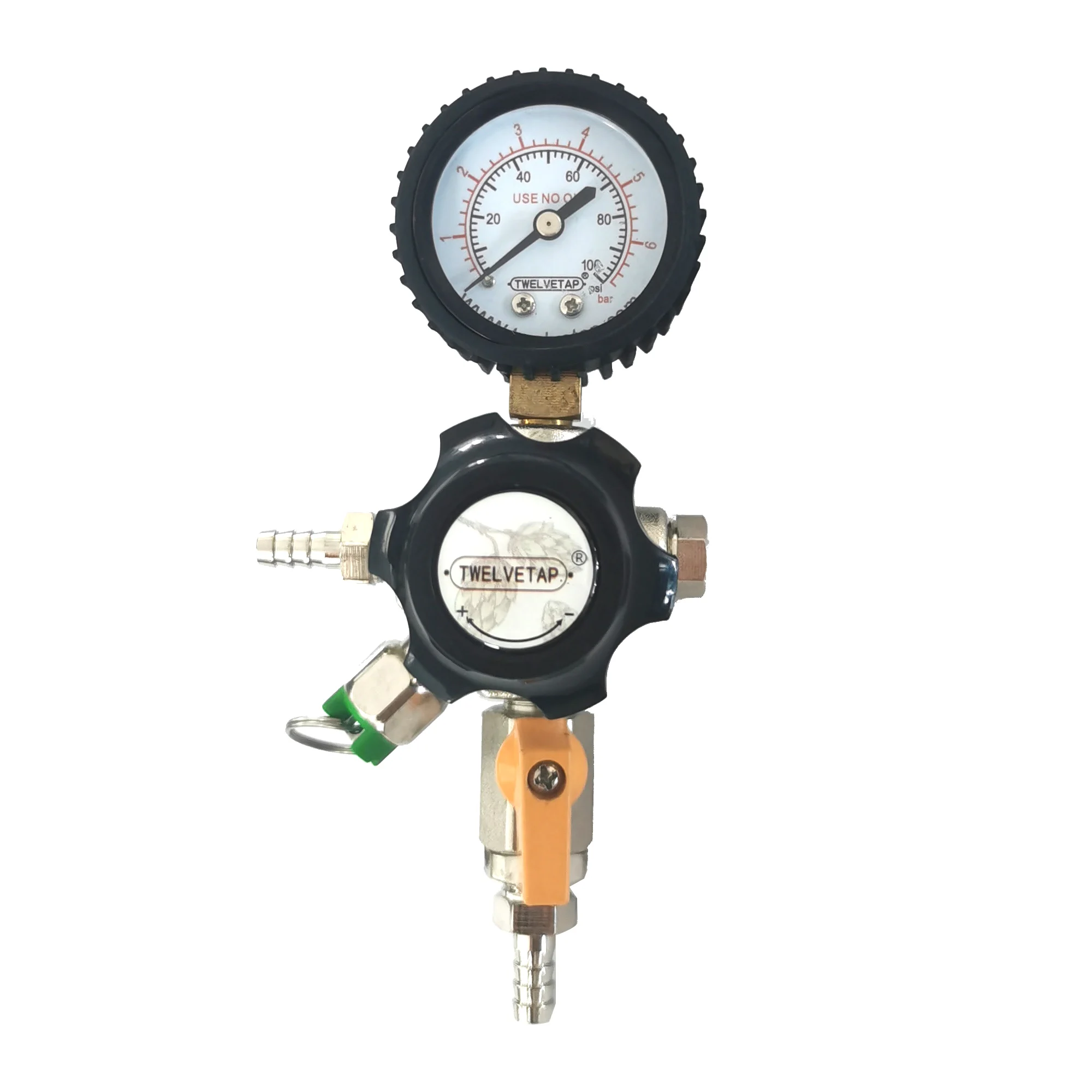 

TWELVETAP CO2 Regulator With Gas Connector Metal Home Brew Beer Professional Bar Beer Accessories One Block One Connection