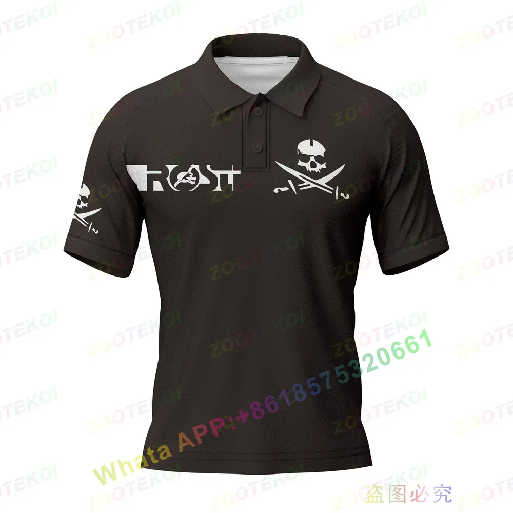 2022 New ROSTI Skeleton Summer Men's Polo Shirt Cycing Jersey T -shirt F1 Racing Short Sleeve Fashion Fitness Sports Shirt