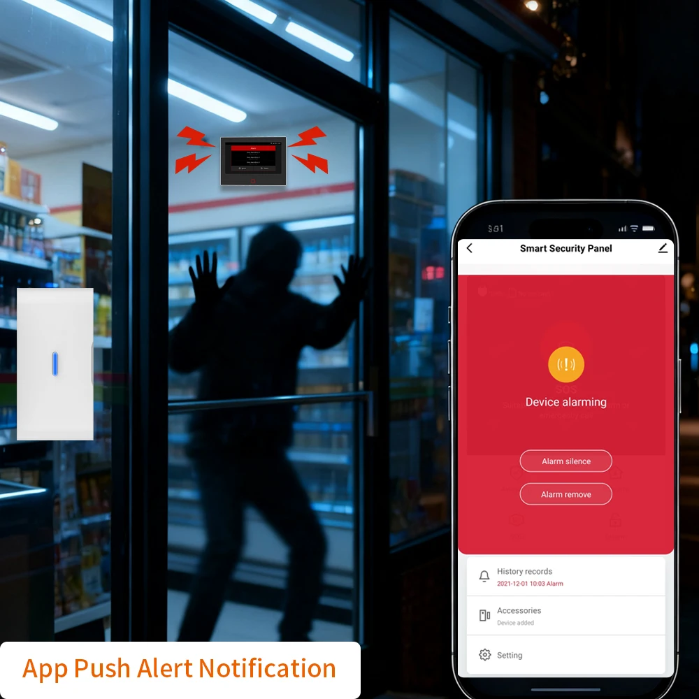 Staniot 433mhz كاشف الاهتزاز نافذة الاستشعار SOS زر المنزل مكافحة سرقة جهاز لاسلكي كسر الزجاج الاستشعار إنذار الأمن