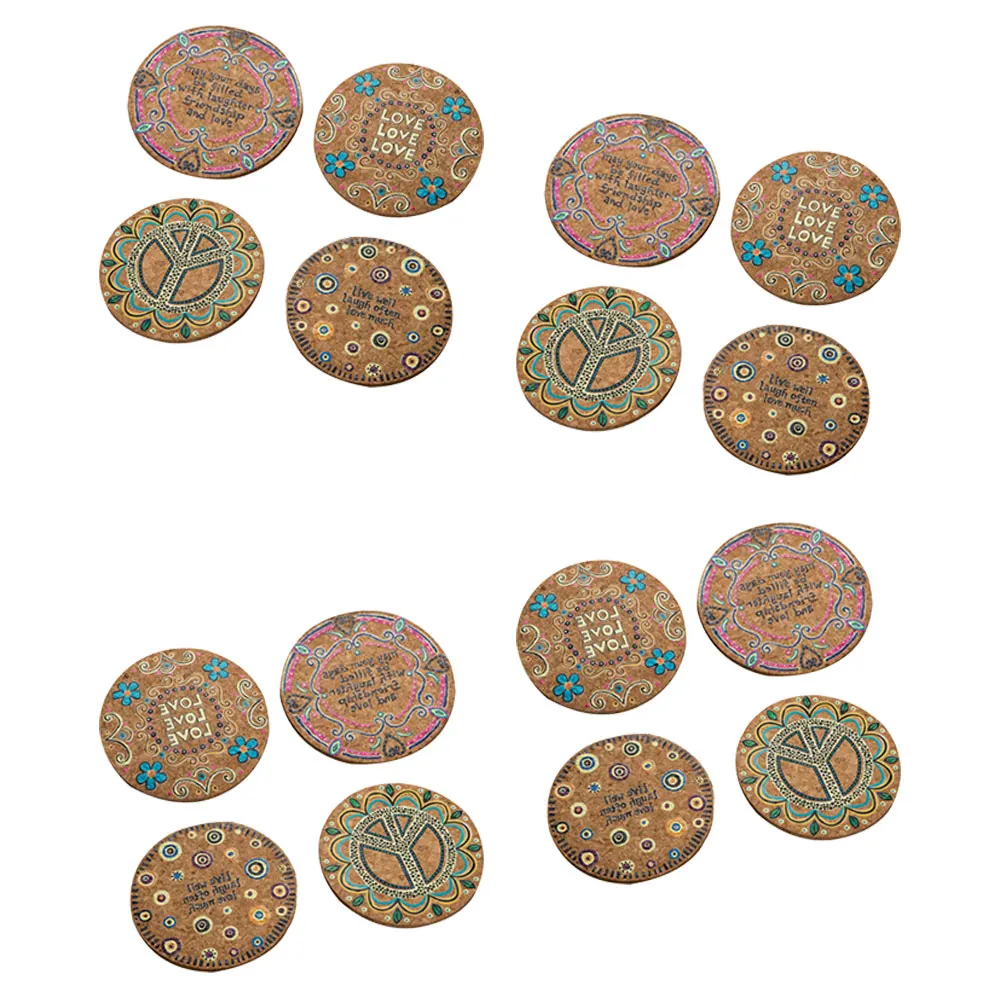

16 pcs Natural Cork Drink Coasters Heat Resistant Tabletop Protection Mats Insulated Potholders For Kitchen Wedding