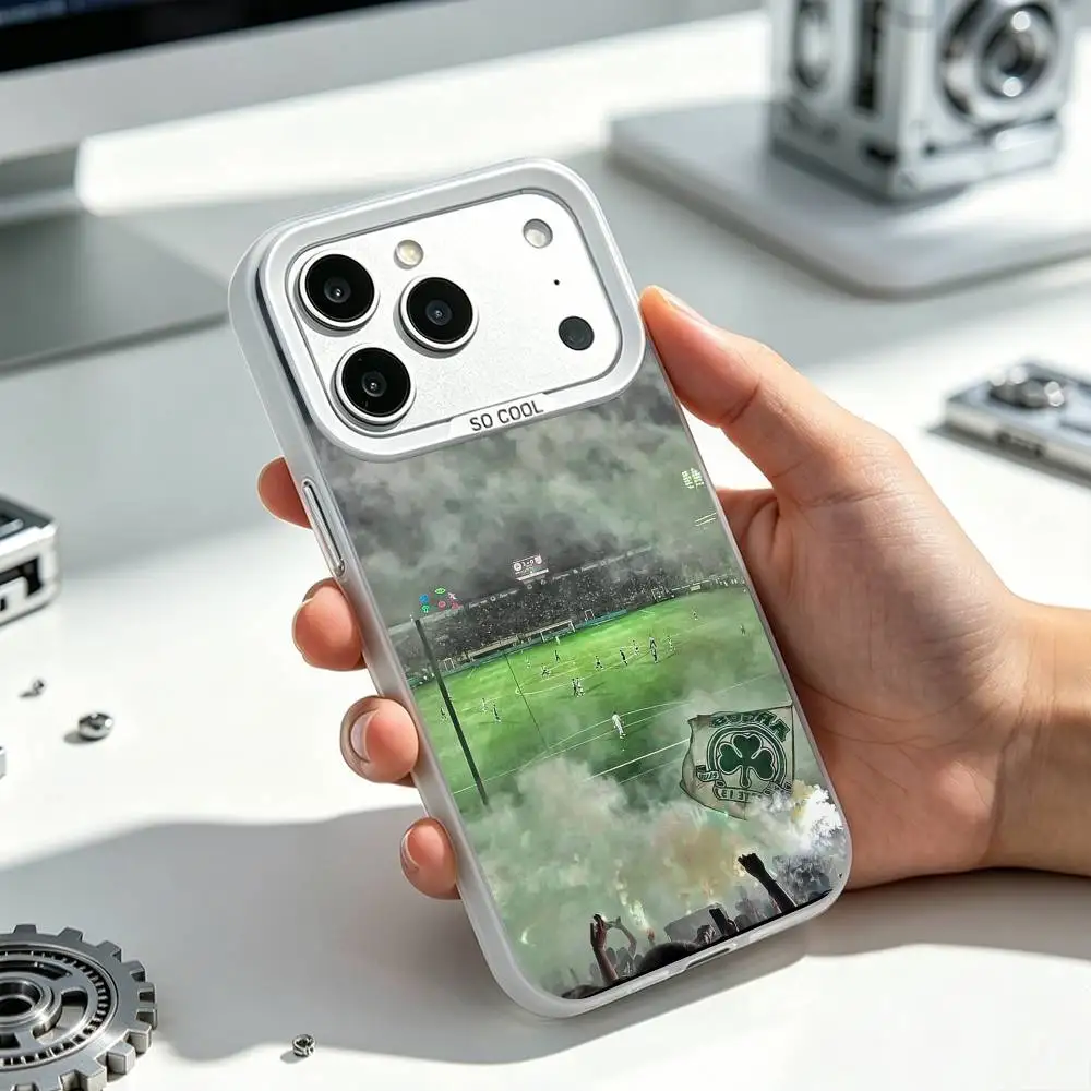 Panathinaikos Athens Hot Selling  Phone Case For iPhone 17,16,15,14,13,12 Plus,Pro Max,XS,White Silver Plated Inside Cover