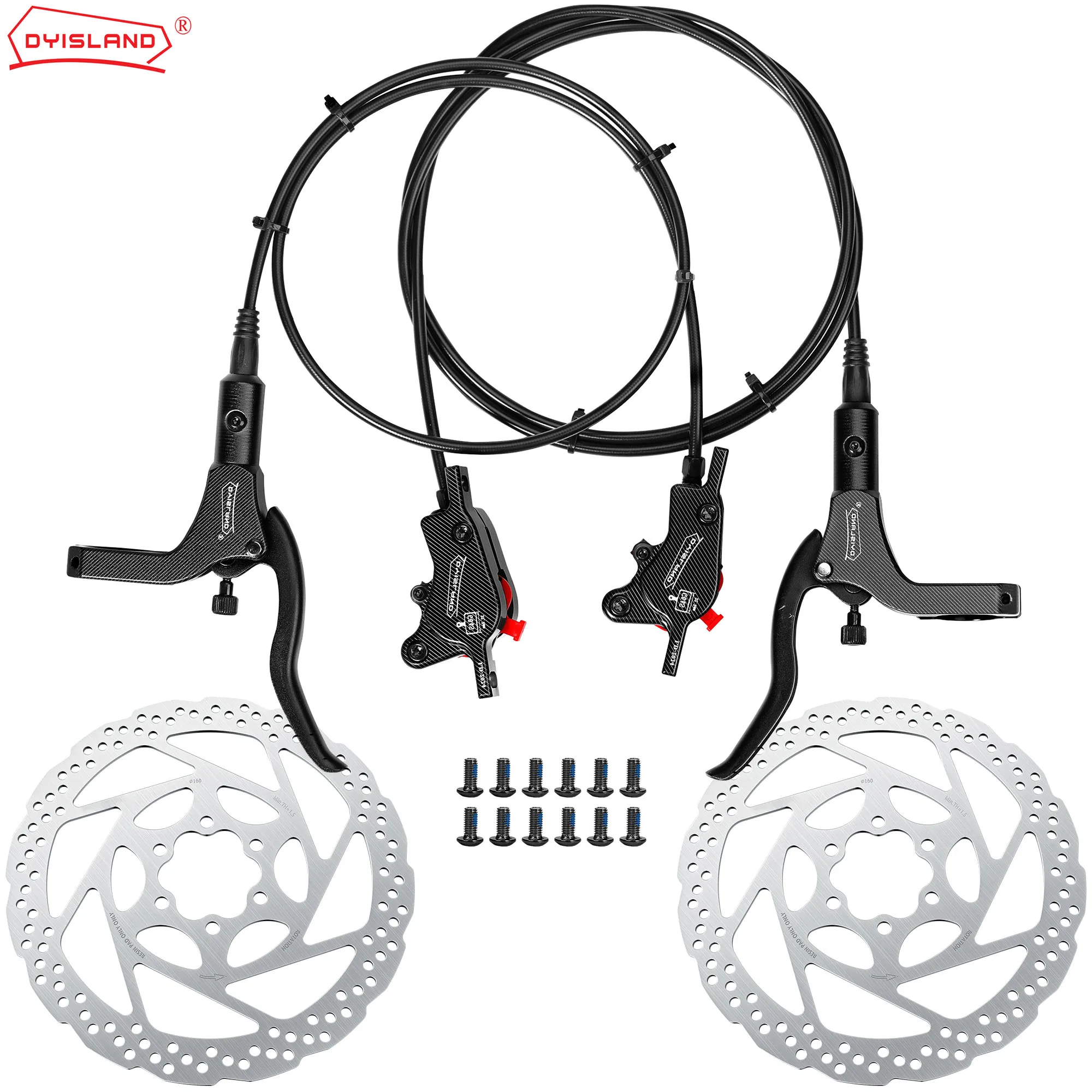 DYISLAND SD200 2-Piston MTB Bike Hydraulic Disc Brake Mountain Bike Hydraulic Disc Brake Calipers Upgrade Accessories