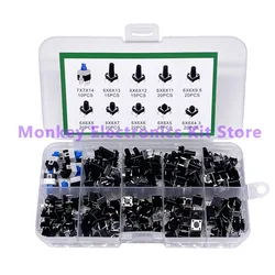 100,180 and 200 PCS 10 kinds of push-button switches directly inserted into touch switch push-button switch hardcover Box Kit