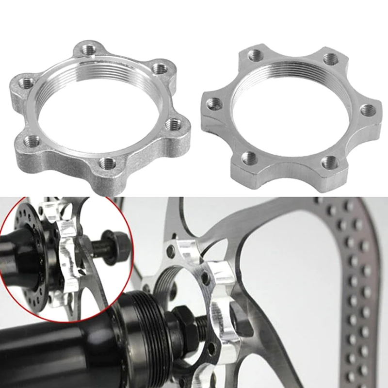 2PCS Bicycle Bike Freewheel Threaded Hubs Disk Disc Brake Rotor Flange Adapter