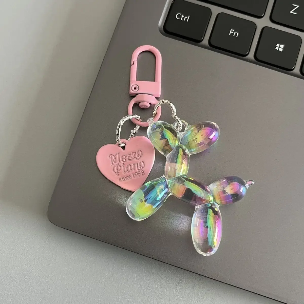 

Bling Kawaii Cartoon Balloon Dog Keychain Key Ring for Women Men New Colorful Cute Bag Car Pendant Decoration Holder Accessories