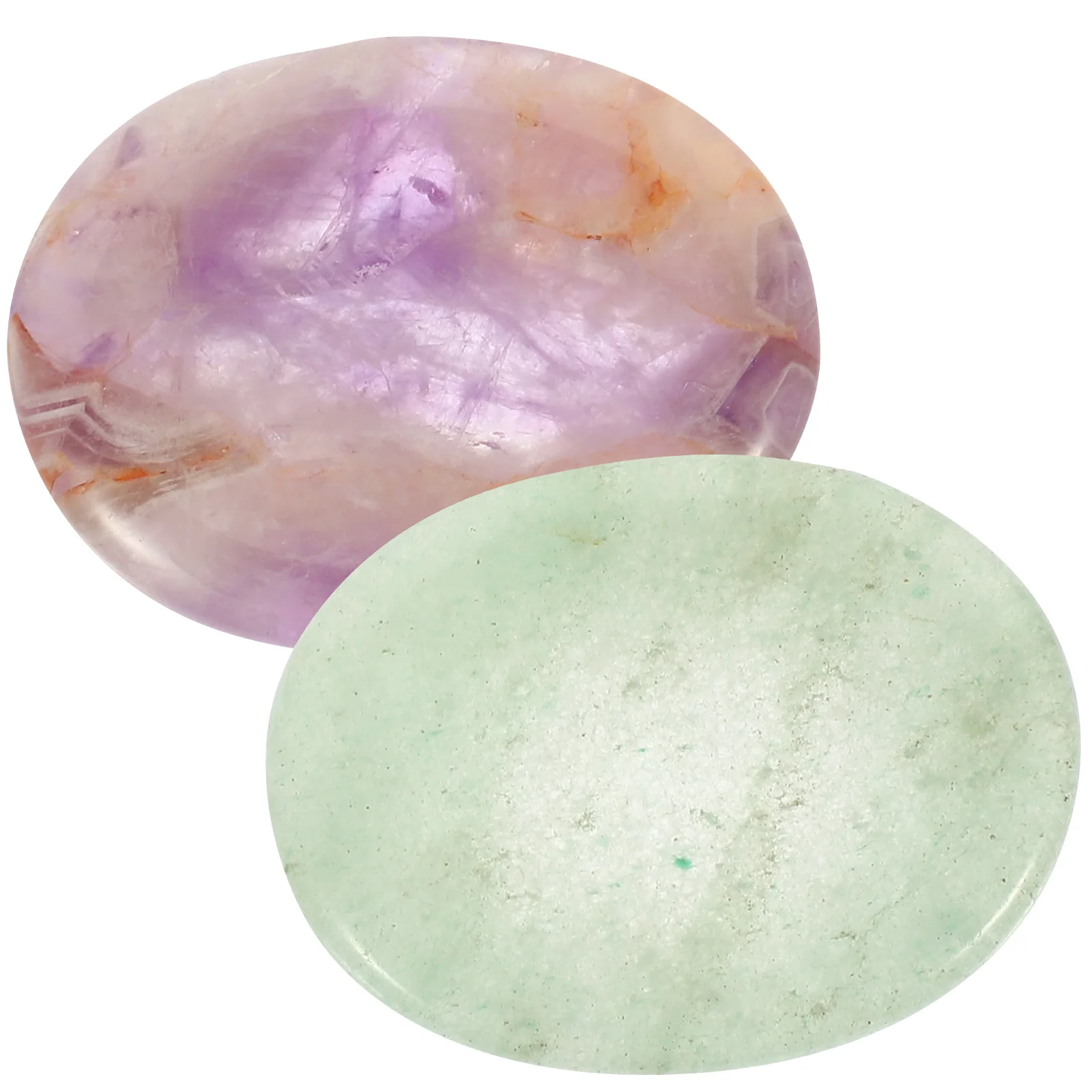 

2Pcs Portable Thumb Stones Natural Massage Stone for Pressure Relief Mini Worry Stone Home Office Desktop Decor Anxiety Relief