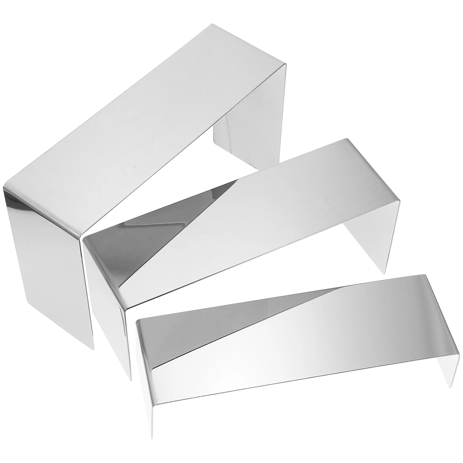 

3pcs Stainless Steel Shoe Rack Silver Shelf Display Showcase Bracket For Home Shop Store Shoes Holder