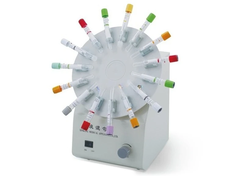 XK03 Vertical Blood Tube Rotator Blood Collection Tube Mixer 360° Type Tube Roller for 15pcs Tubes 0-32rpm