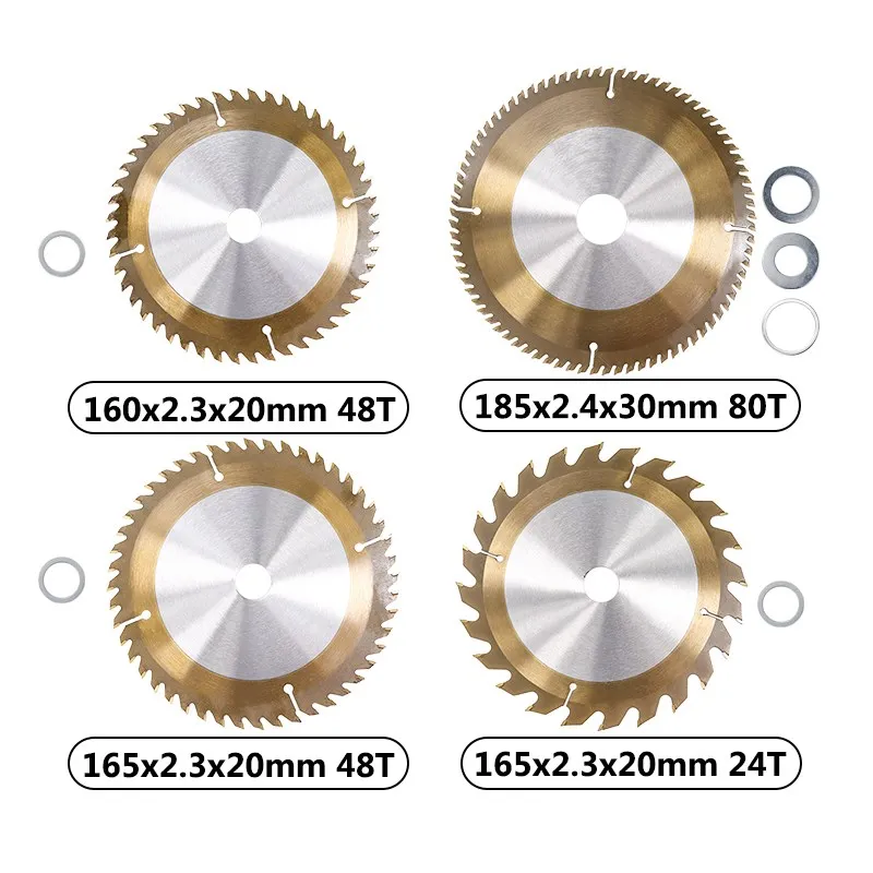 1 قطعة TCT 160 مللي متر 165 مللي متر 185 مللي متر الخشب المنشار شفرة TiCN المغلفة منشار دائري شفرة 24/40/48/80T قطع القرص كربيد المنشار قطع القرص