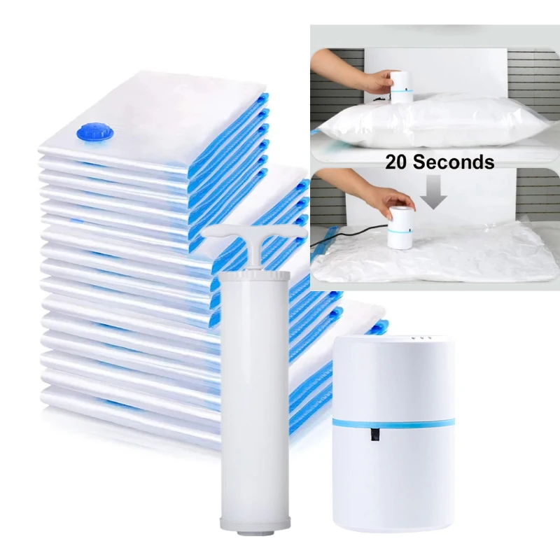 

Storage Bag Electric Pump Compression Bag Pump Travel Vacuum Bag Pump Mini Vacuum Sealing Machine Space Saving Clothes Storage
