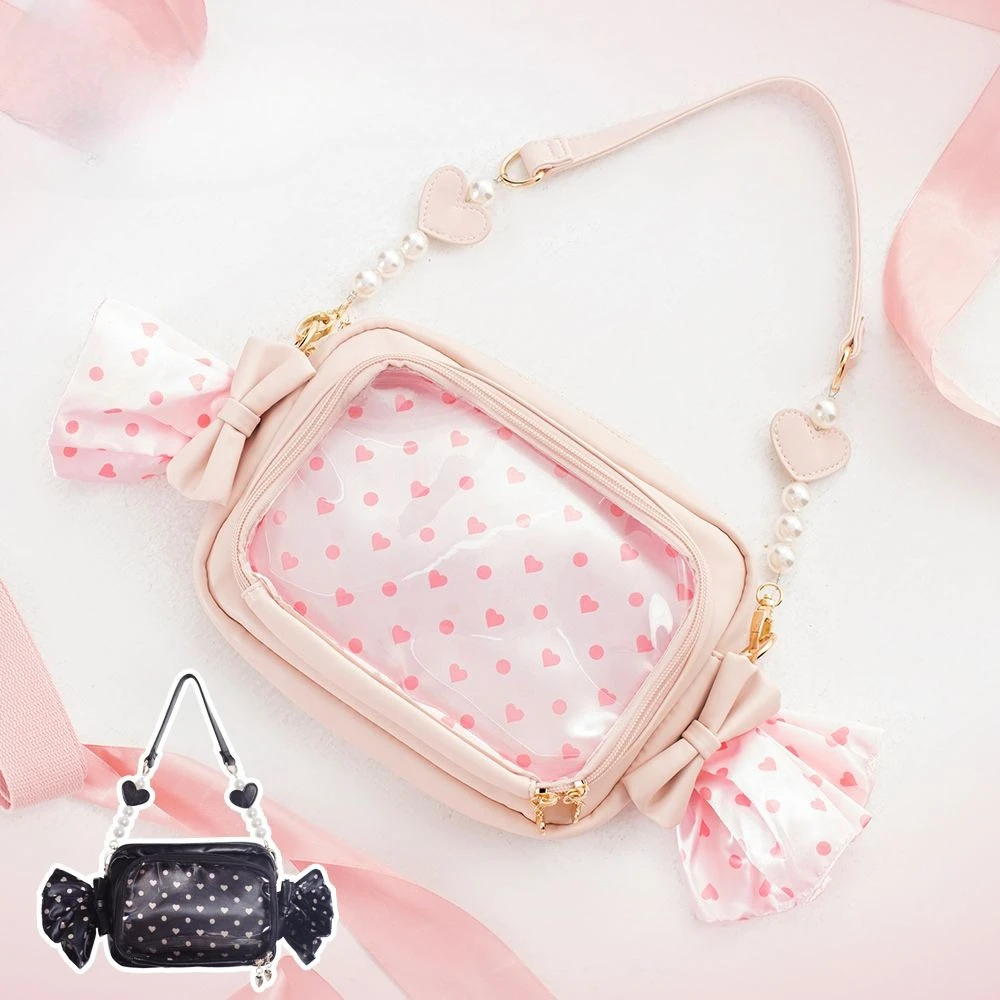 

Japanese Lovely Women's Bags Lota Candy Bow Lta Bag Daily Girl Fashion Versatile Casual Shoulder Bags Crossbody Breast Bag