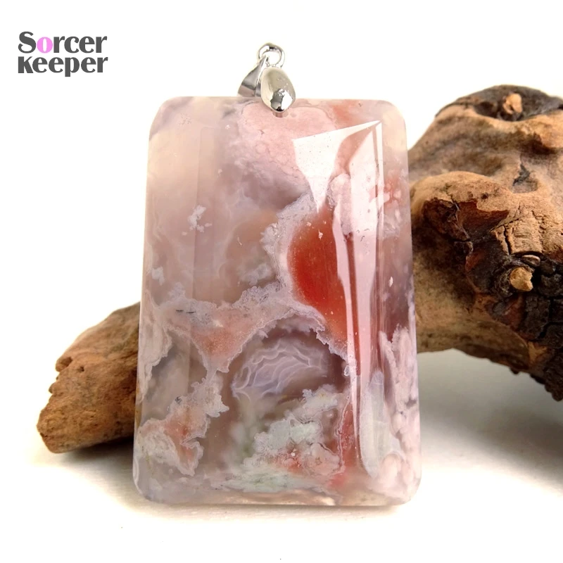 Natural Cherry Agate Gemstone Pendant Fashion Jewelry Oval Beads Water Drop Women Men Orange Red Agate Necklace Gemstone BO560