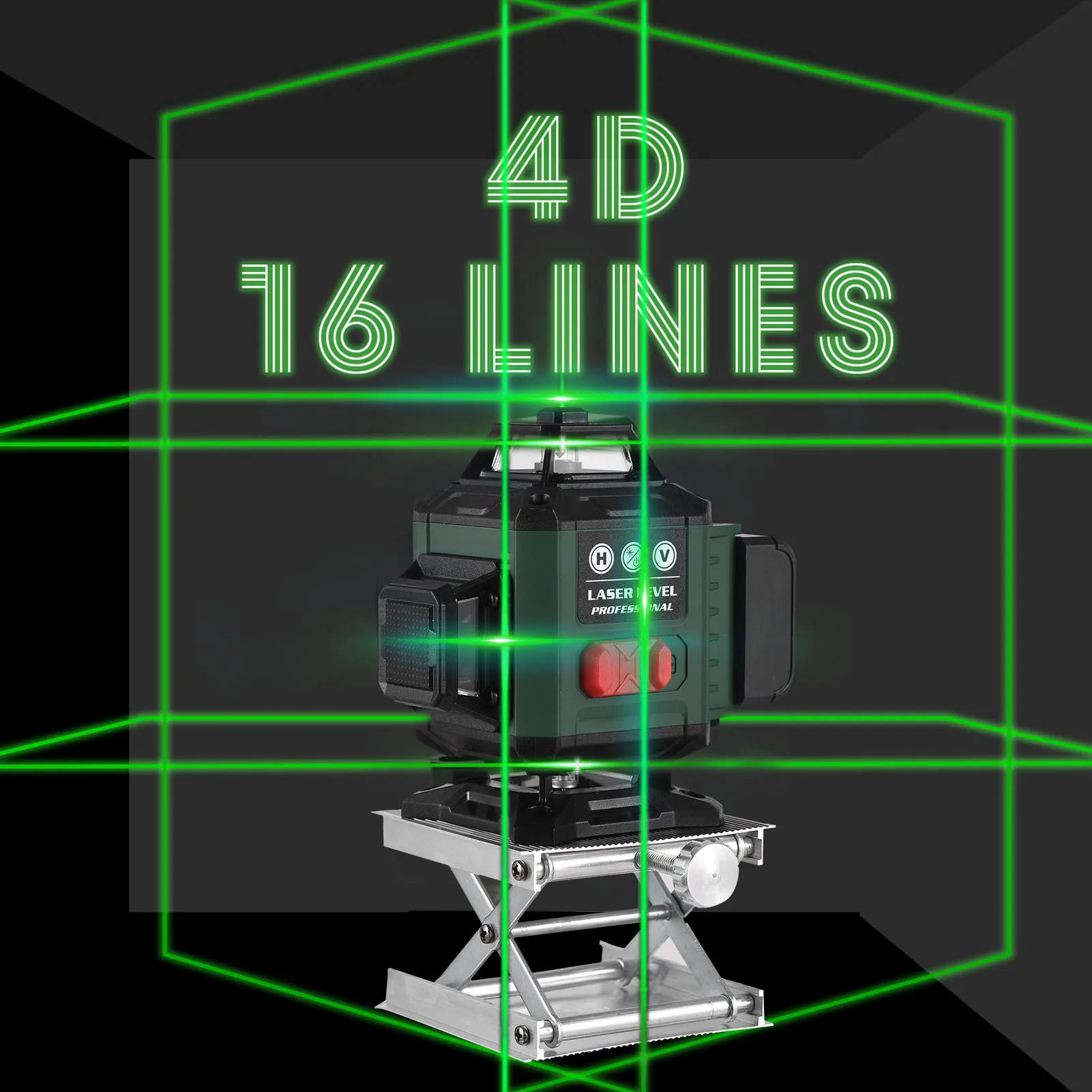 Imagem -06 - Linhas Cruzadas Nível Laser para Ladrilhos Piso Linhas de Feixe Verde Multi Função Controle Remoto 3000mah Li-ion Battery 12 16