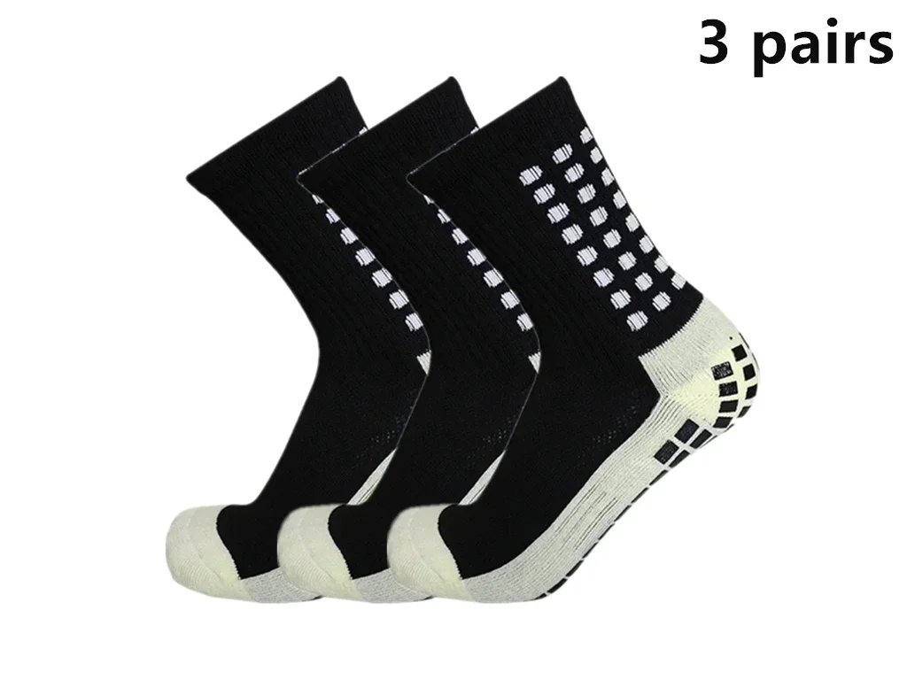 

3 Pairs New Football Socks Non-slip Silicone Sole Professional Outdoor Sport Accessories Men Women Yoga Socks Soccer Socks