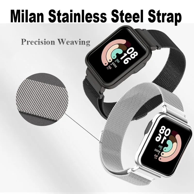 Bracelet en acier inoxydable pour Xiaomi Mi Watch Lite, Milan, Bracelet magnétique, Redmi Watch Lite