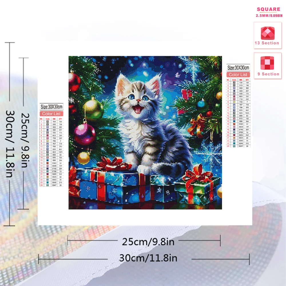 Evershine Diamond Painting Cat Animal Full Square Round Picture Of Rhinestones Christmas Gift Embroidery Wall Decor Mosaic