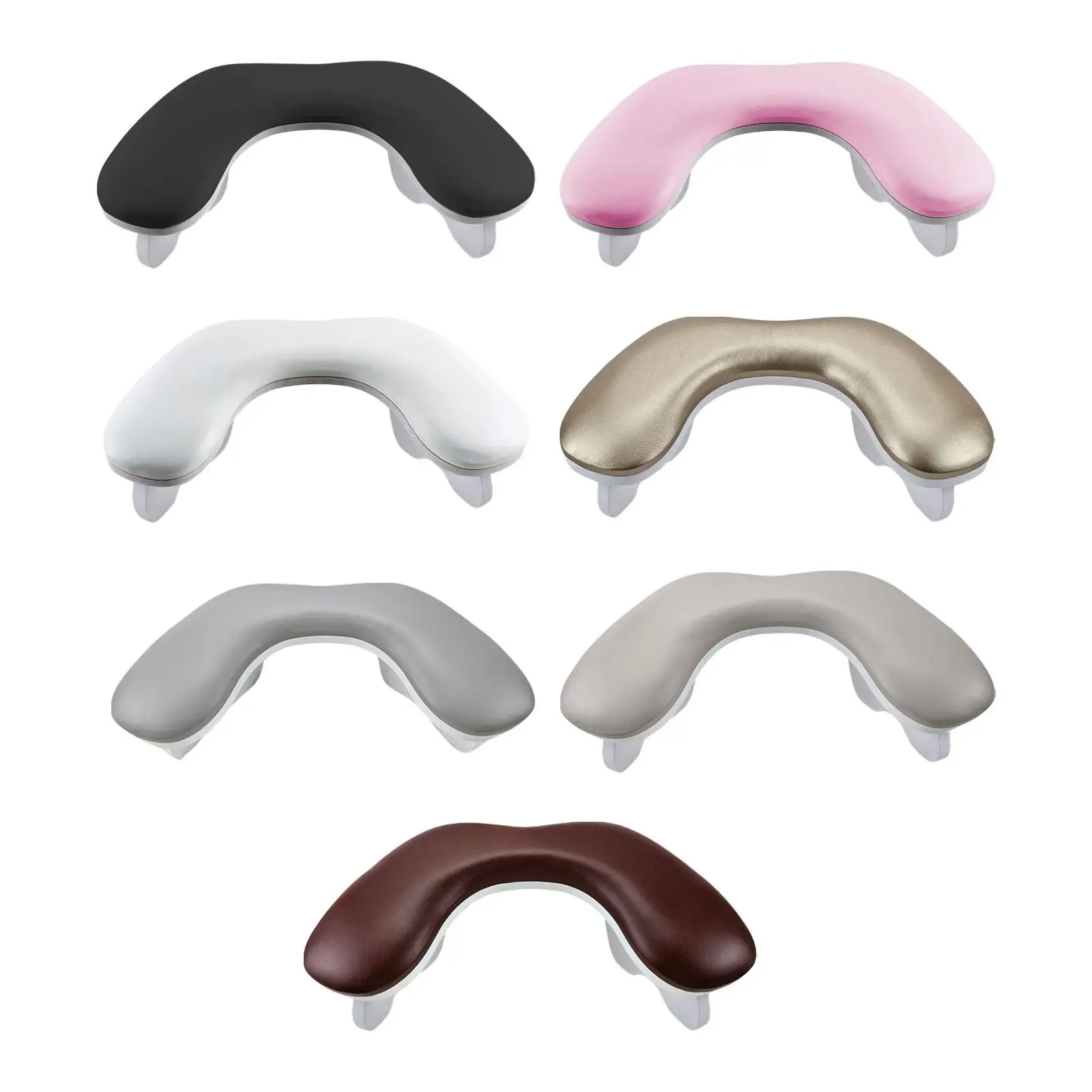 

PU Leather U Shape Arm Rest, Wooden Base, Nail Hand Pillow, Detachable for Manicurist, Nails Tech, Personal, Home