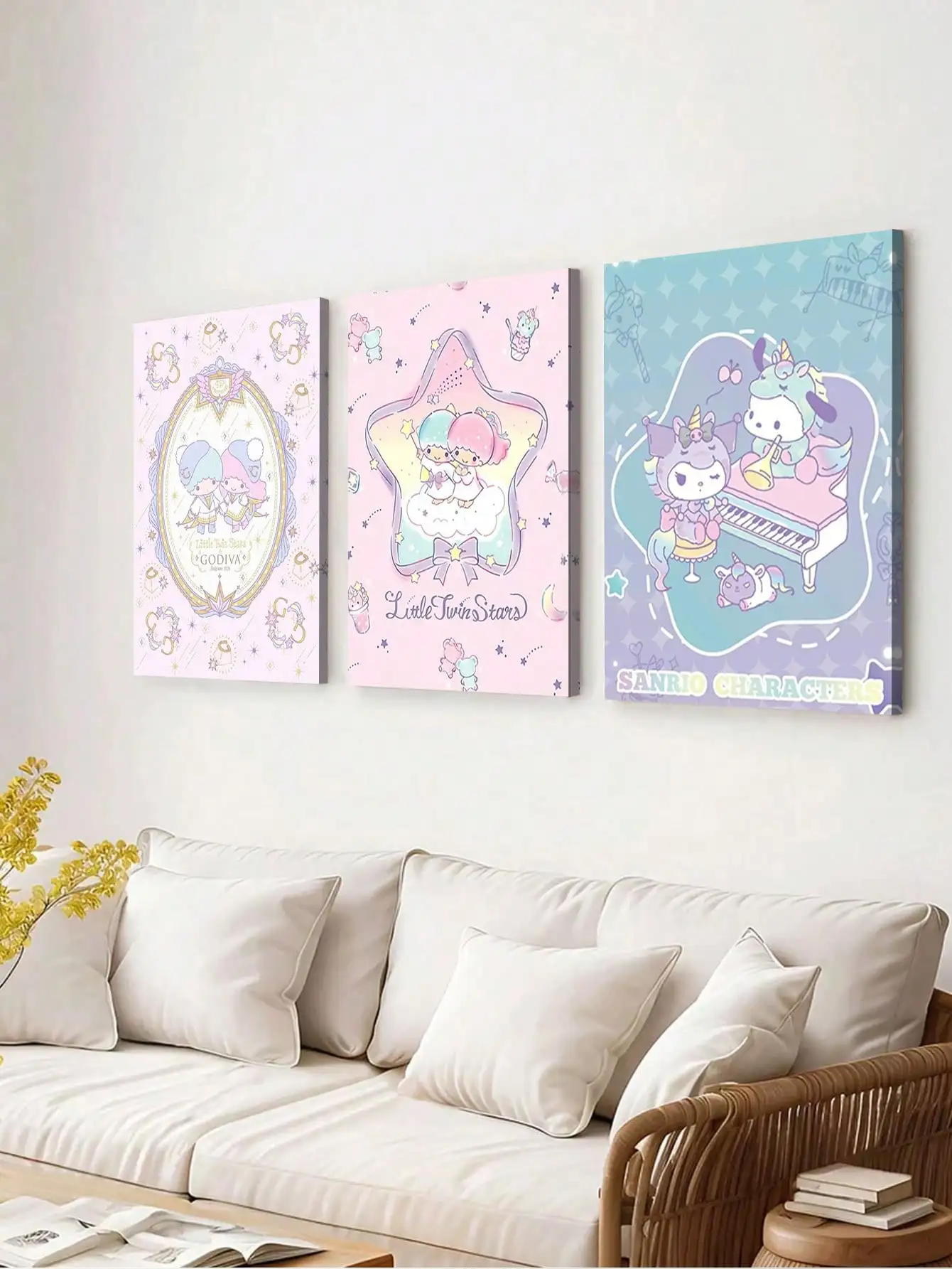 Anime Peripheral Sanrio Poster Cute My Melody Canvas Painting Print Children's Room Decoration Christmas Gift frameless