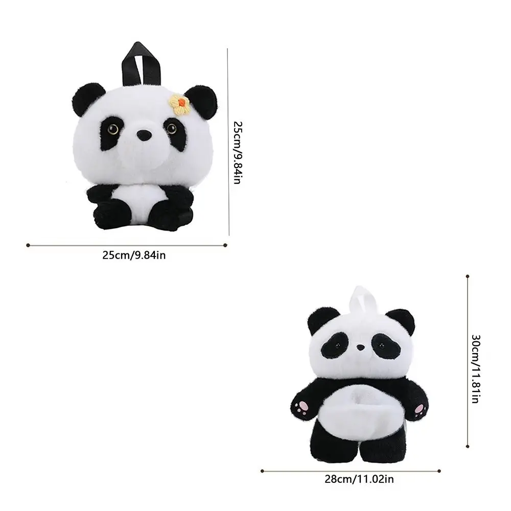 Casual Stuffed Animals Panda Backpack Plush Toy Fluffy Plush Shoulder Bag Cute Cartoon Soft Schoolbags Coin Purse